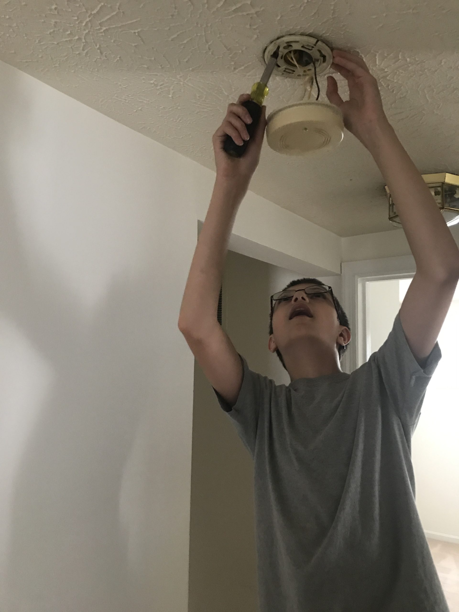Hardwired smoke and carbon monoxide combination detector installed to meet Maryland code